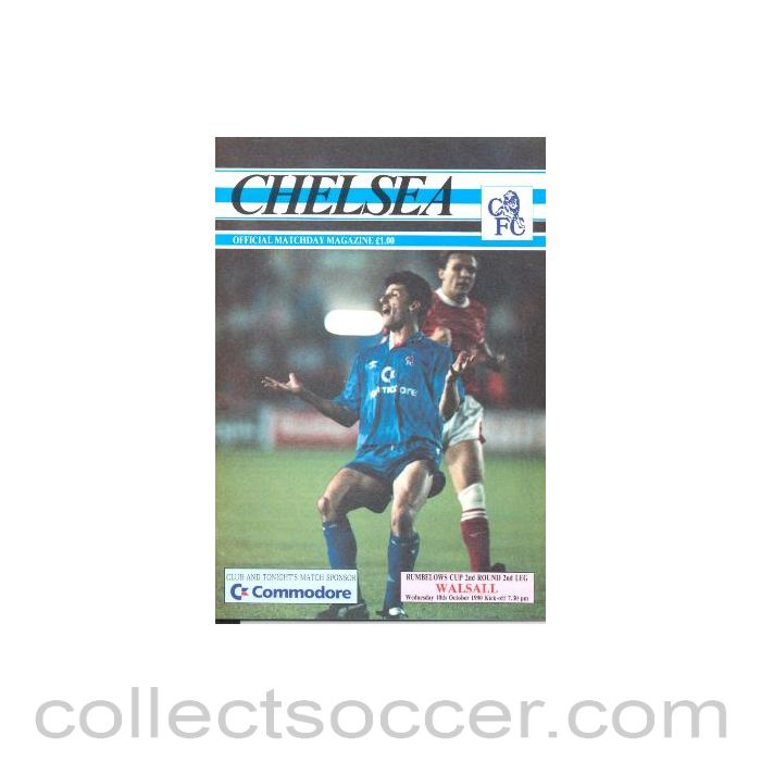 1990 - Chelsea v Walsall official programme 10/10/1990