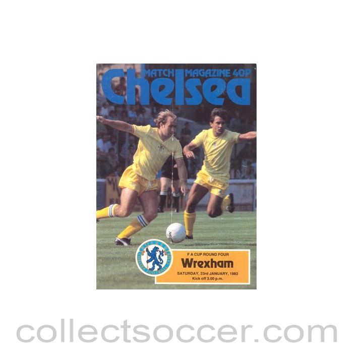 1982 - Chelsea v Wrexham official programme 23/01/1982 F.A. Cup