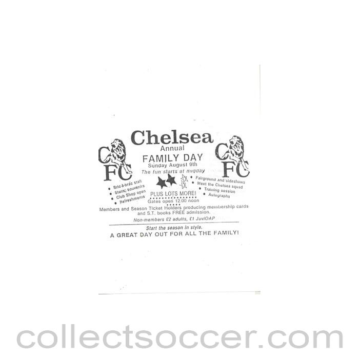 Chelsea Annual Family Day official programme of an unknown season