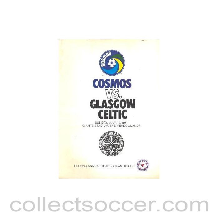 1981 - Cosmos v Glasgow Celtic official programme 12/07/1981