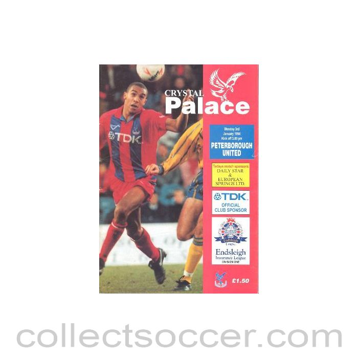 1994 - Crystal Palace v Peterborough United official programme 03/01/1994