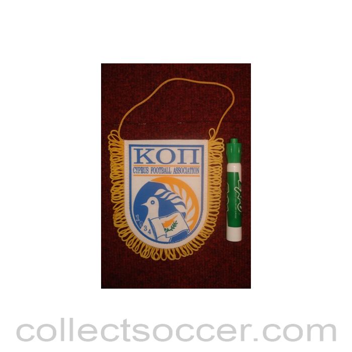 The Cyprus Football Association small Pennant once property of the football referee Neil Midgley