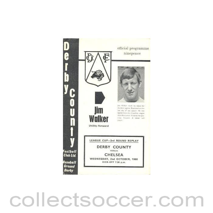 1968 - Derby County vChelsea official programme 02/10/1968