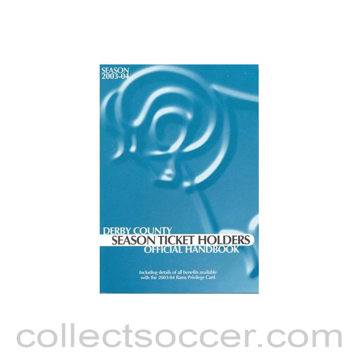 2003 - Derby County Season Ticket Holders Official Handbook 2003-2004