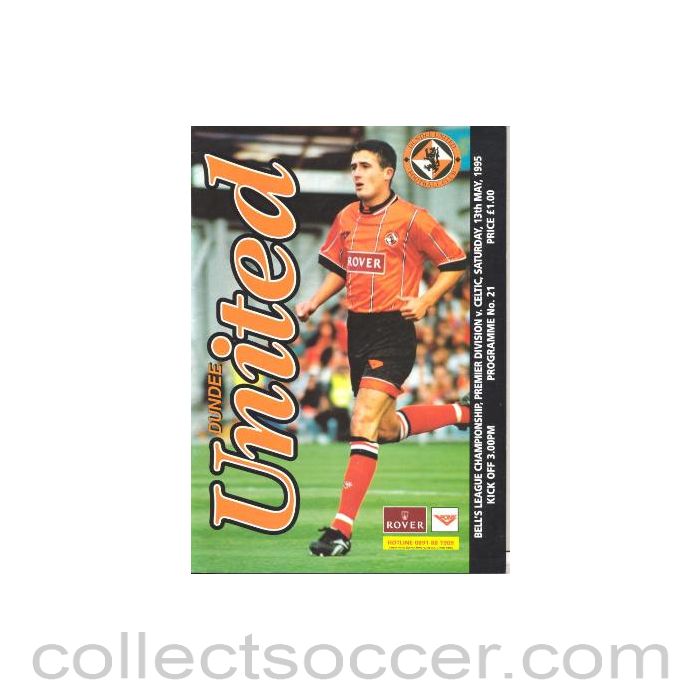1995 - Dundee United v Celtic official programme 13/05/1995