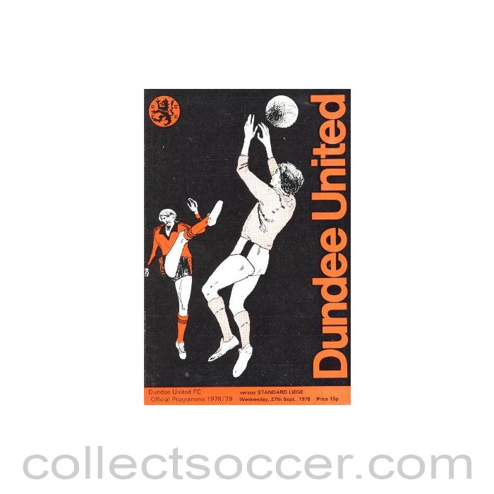 1978 - Dundee United v Standard Liege official programme 27/09/1978 UEFA Cup