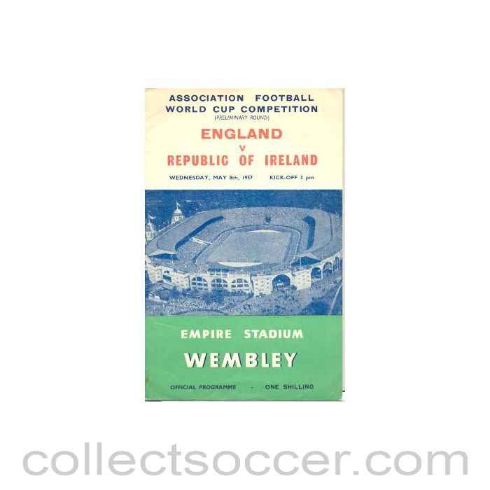 1957 England v Republic of Ireland official programme 08/05/1957 World Cup Qualifier