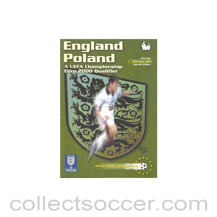 1999 England v Poland official programme 27/03/1999 Euro 2000 Qualifier