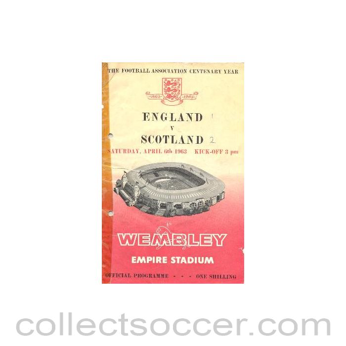 1963 England v Scotland official programme 06/04/1963 taped and hole-punched