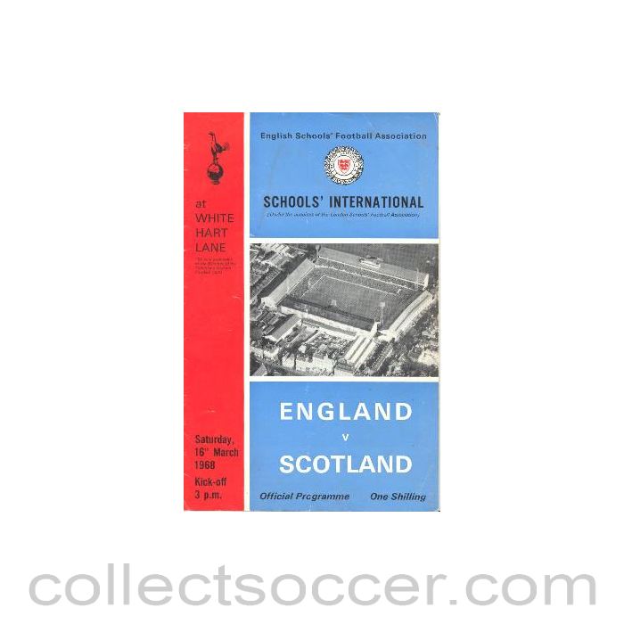 1968 England v Scotland official programme 16/03/1968 youth match