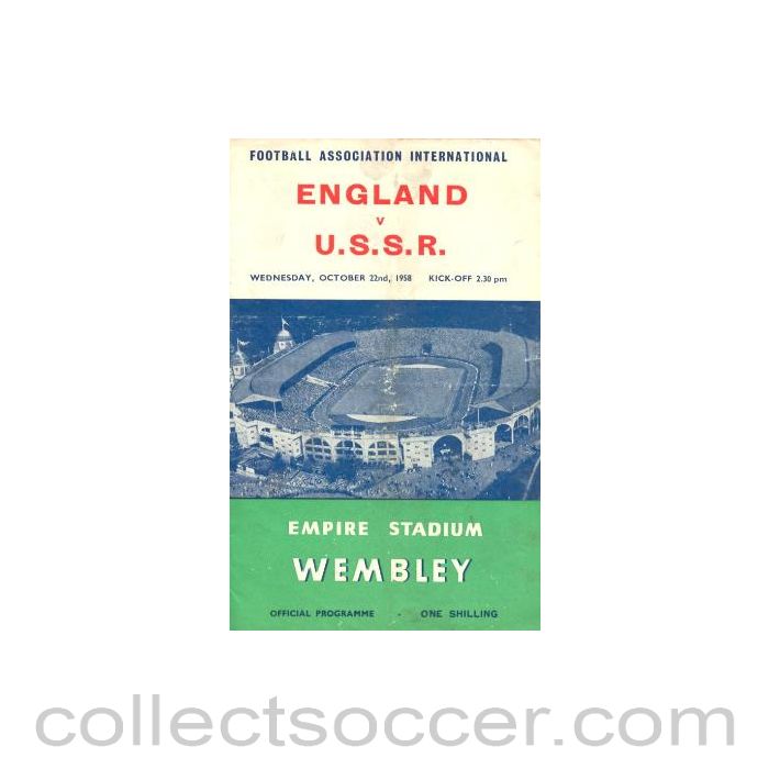 1958 England v U.S.S.R. official programme 22/10/1958