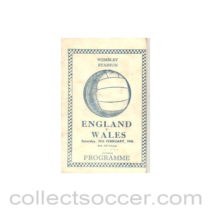 1943 England v Wales official programme 27/02/1943 pirate