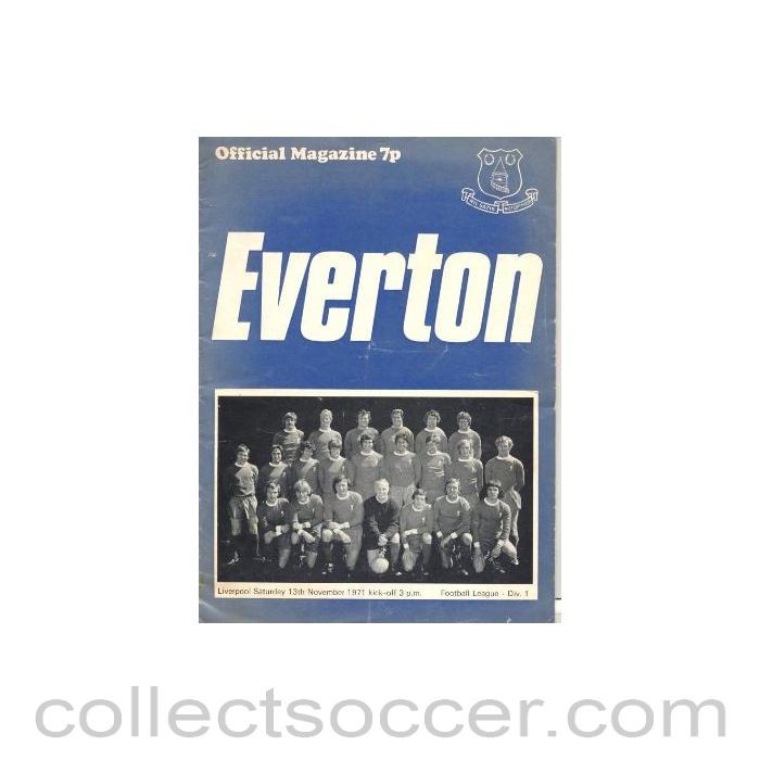 1971 - Everton v Liverpool official programme 13/11/1971 Football League