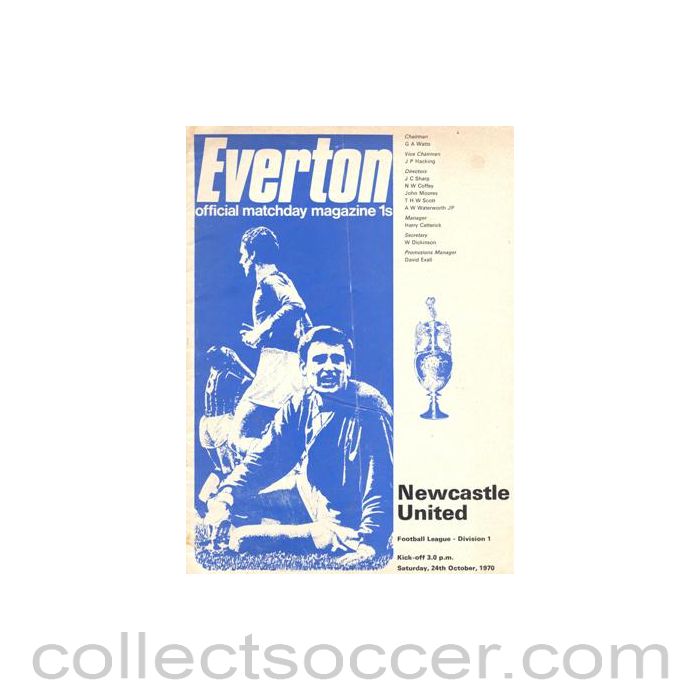 1970 - Everton v Newcastle United official programme 24/10/1970 Football League