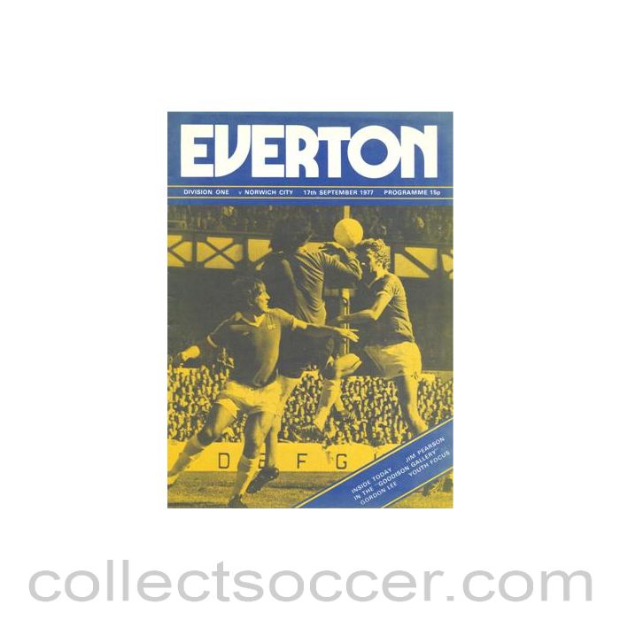 1977 - Everton v Norwich official programme 17/09/1977 Football League