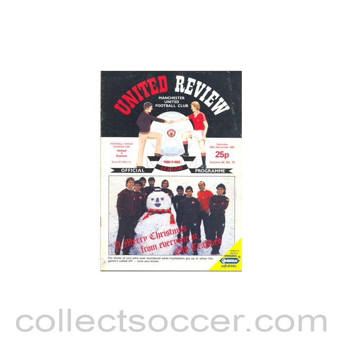 1981 - Manchester United v Everton official programme 26/12/1981