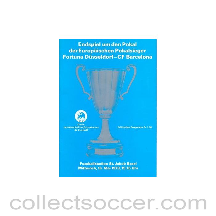 1979 Cup Winners Cup Final Official Programme Fortuna Dusseldorf v Barcelona