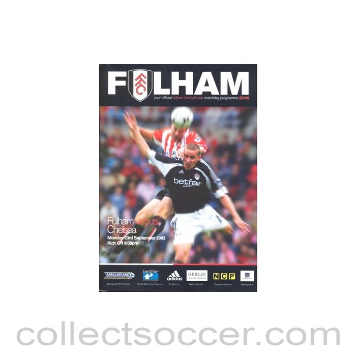 2002 - Fulham v Chelsea official programme 23/09/2002 Premier League
