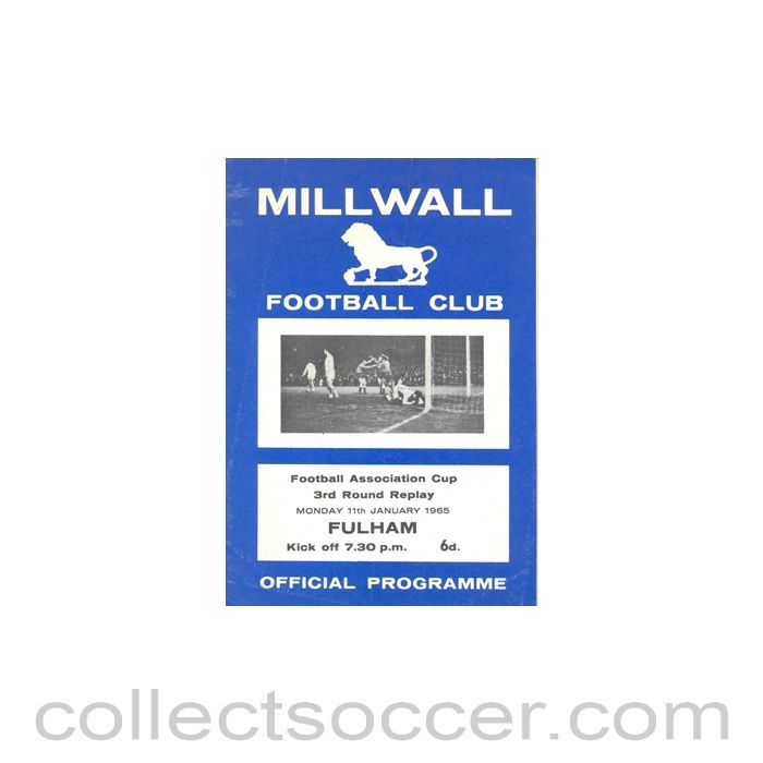 1965 - Millwall v Fulham official programme 11/01/1965