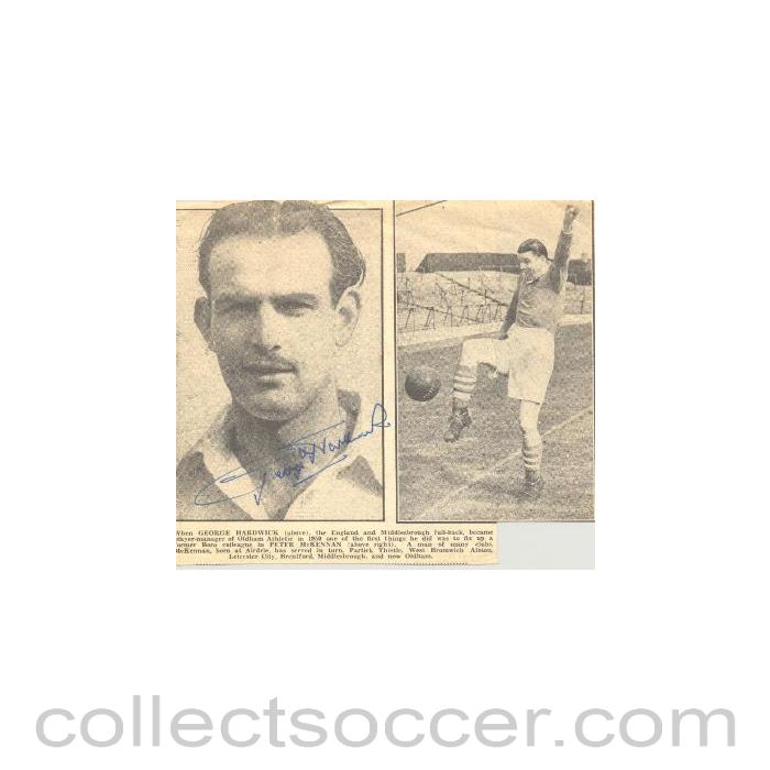 Oldham Athletic George Hardwick signed photo