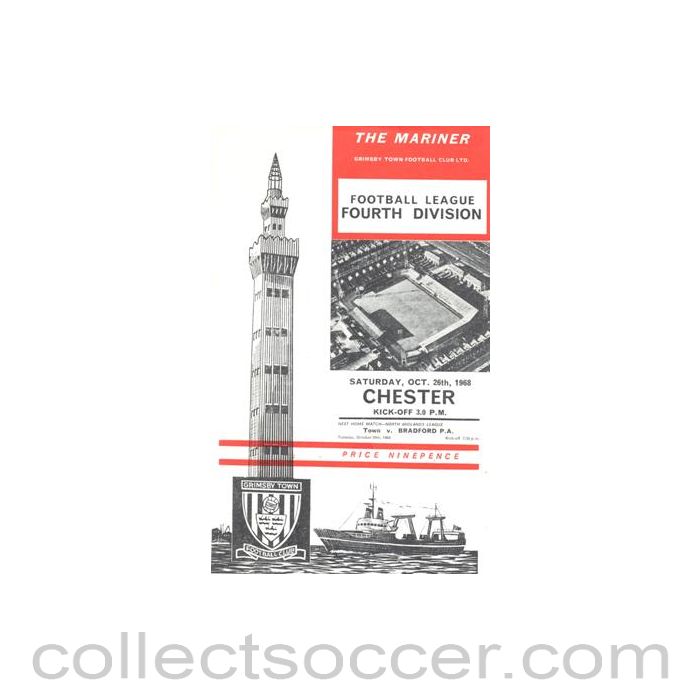 1968 - Grimsby Town v Chester official programme 26/10/1968 Football League