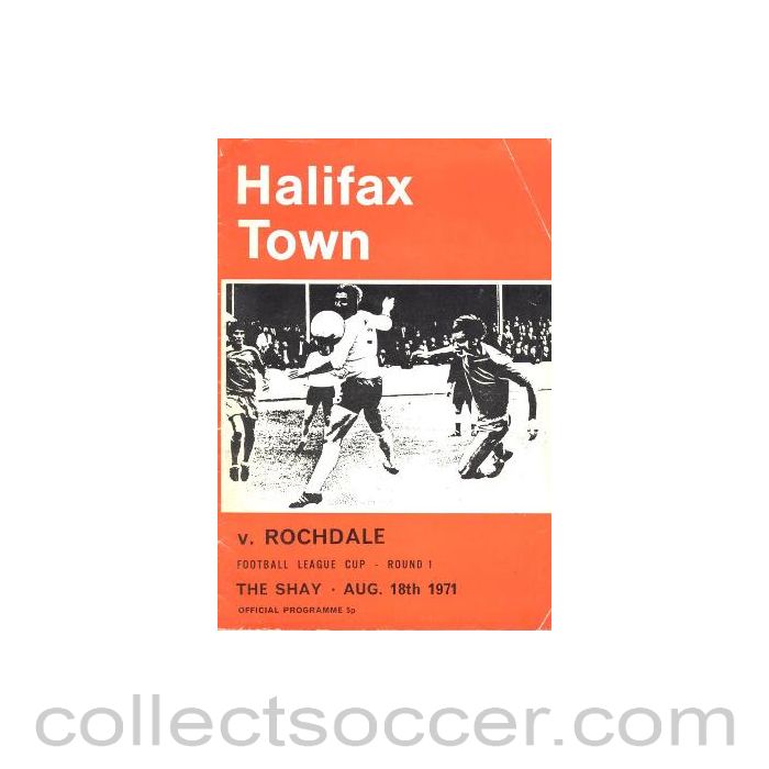 1971 - Halifax Town v Rochdale official programme 18/08/1971