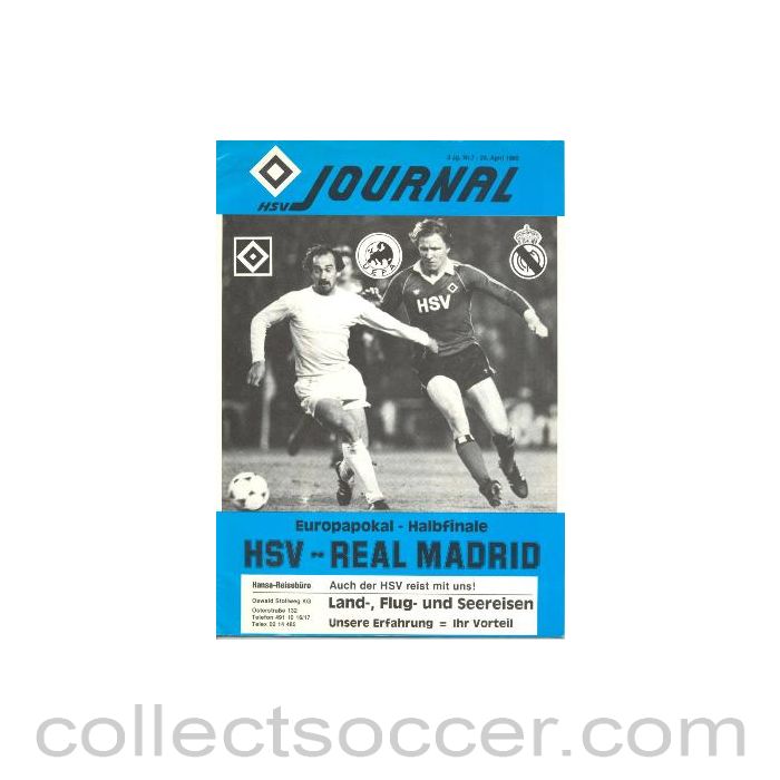 1980 European Cup Semi-Final Hamburg v Real Madrid official programme 23/04/1980