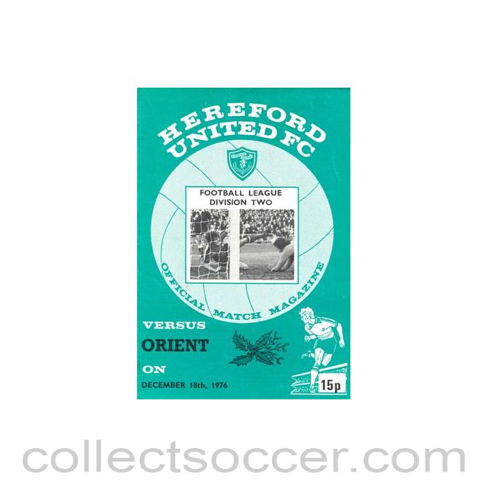 1976 - Hereford United v Leyton Orient official programme 18/12/1976 Football League