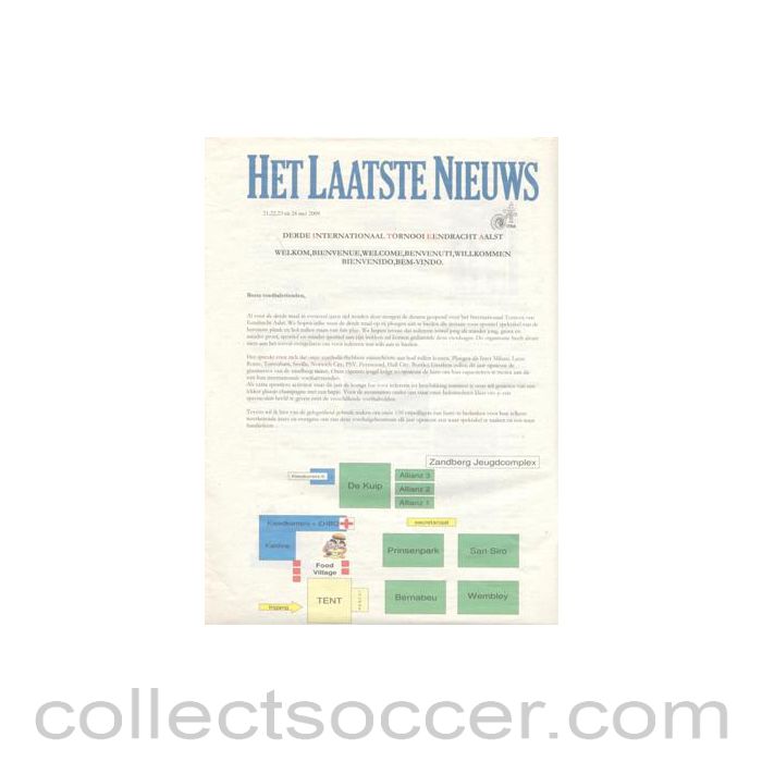 2009 Youth Tournament at Eendracht in Aalst Belgium Official Programme (Tottenham)