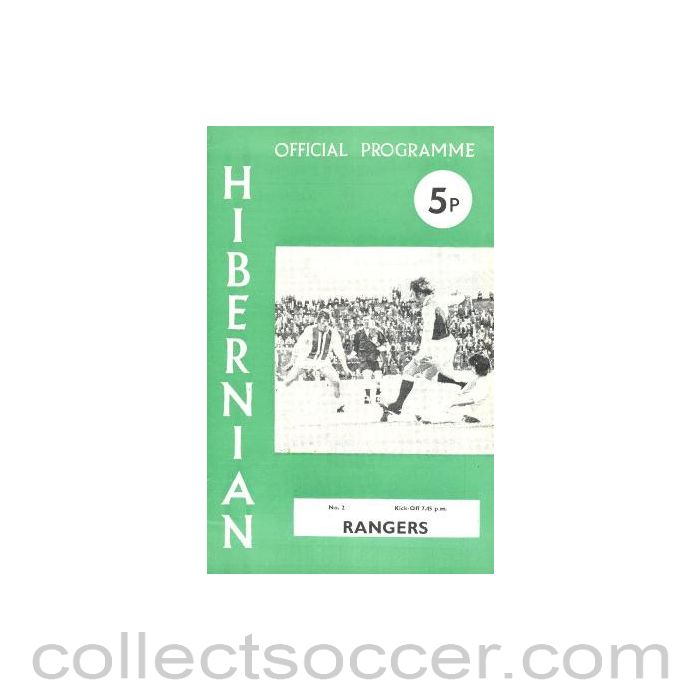 1974 - Hibernian v Glasgow Rangers official programme 31/07/1974 Drybrough Cup Semi-Final