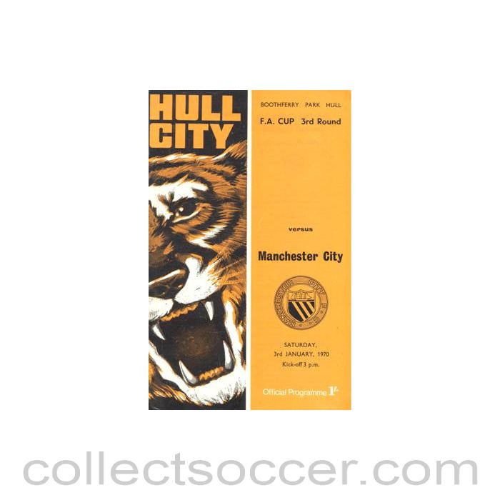 1970 - Hull City v Manchester City official programme 03/01/1970 F.A. Cup