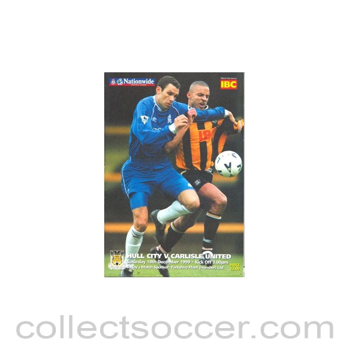 1999 - Hull City v Carlisle United official programme 18/12/1999