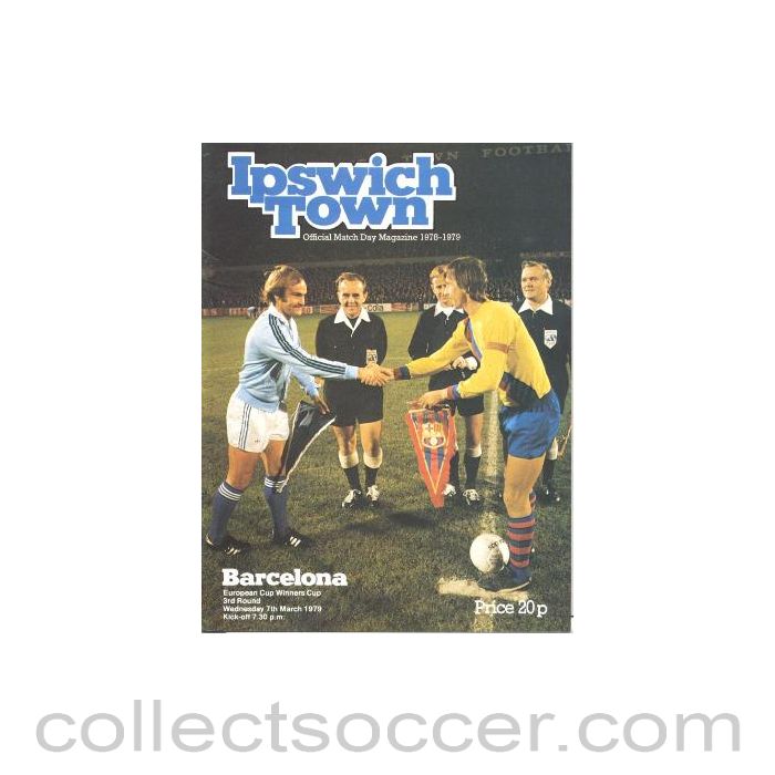 1979 - Ipswich Town v Barcelona official programme 07/03/1979 European Cup Winners Cup