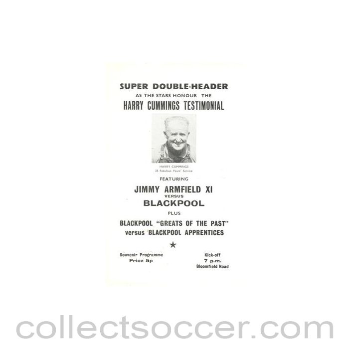 Harry Cummings Testimonial Match at Blackpool official programme