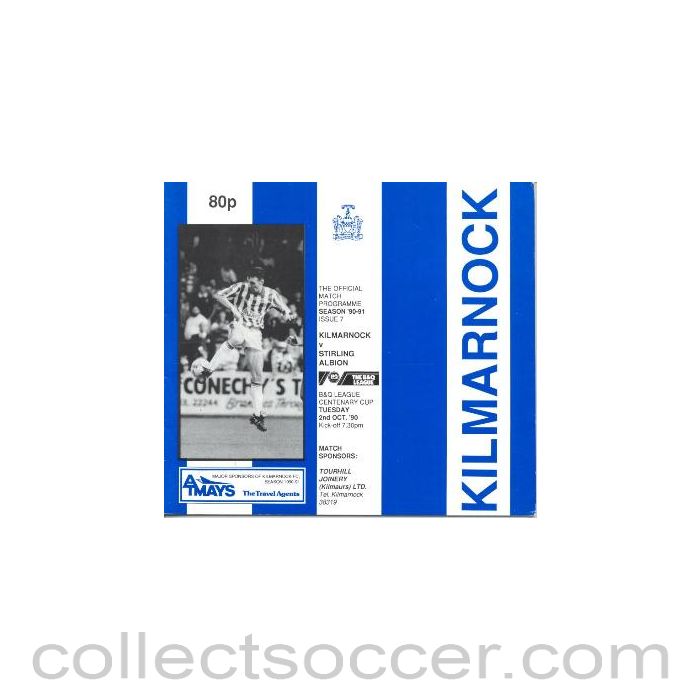1990 - Kilmarnock v Stirling Albion official programme 02/10/1990 B & Q League