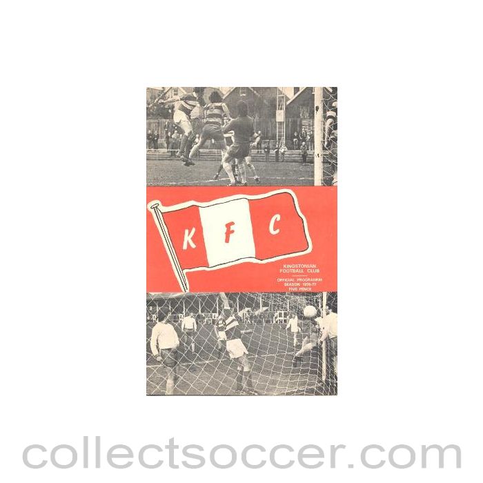 1977 - Kingstonian v Woking official programme 01/02/1977