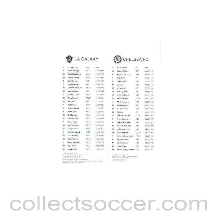 2007 - LA Galaxy v Chelsea official programme 14/07/2007