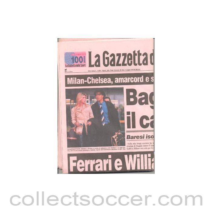 1997 - La Gazzetta dello Sport, Italian Newspaper about the match Milan v Chelsea 19/02/1997