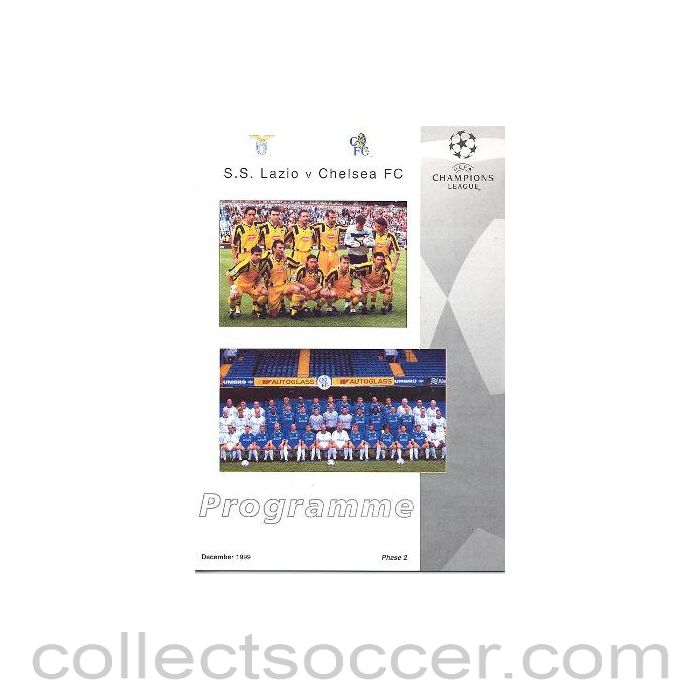1999 - Lazio vChelsea official programme 07/12/1999 in Italian