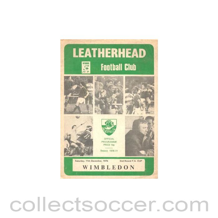 1976 - Leatherhead v Wimbledon official programme 11/12/1976