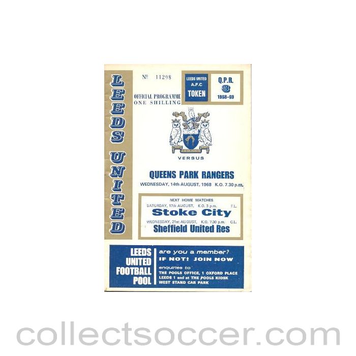 1968 - Leeds United v Queen's Park Rangers official programme 14/08/1968 Football League