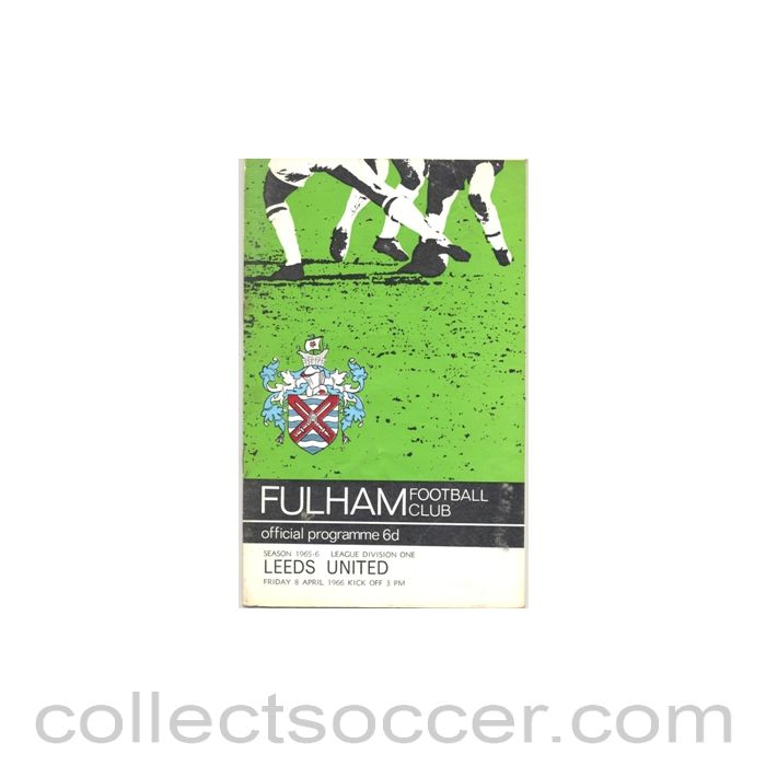 1966 - Fulham v Leeds United official programme 08/04/1966