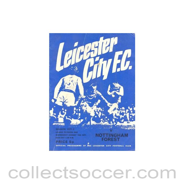 1971 - Leicester City v Nottingham Forest official programme 18/08/1971 Football League Cup