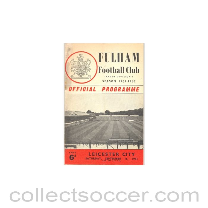 1961 - Fulham v Leicester City official programme 16/09/1961