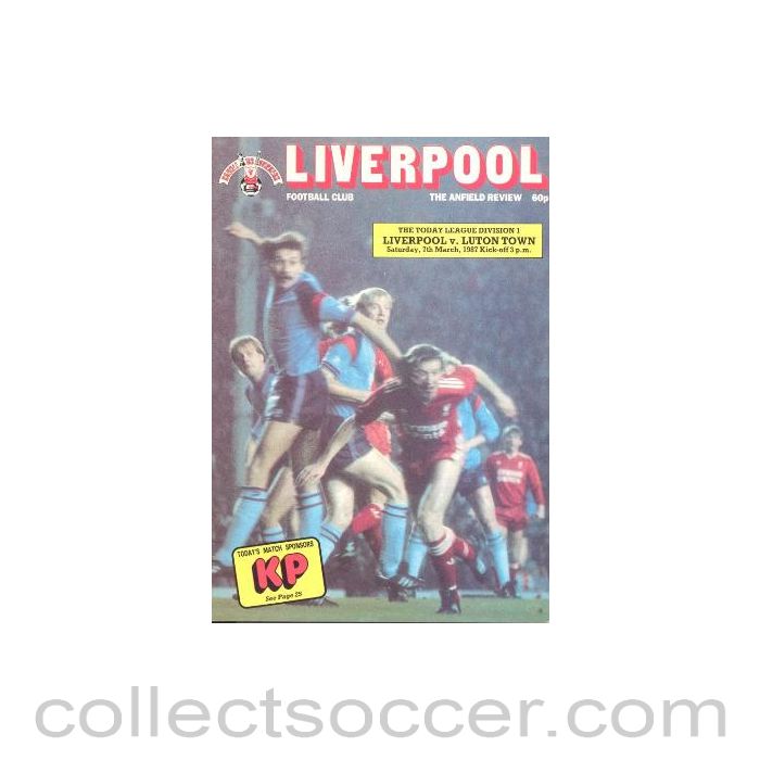 1987 - Liverpool v Luton Town official programme 07/03/1987