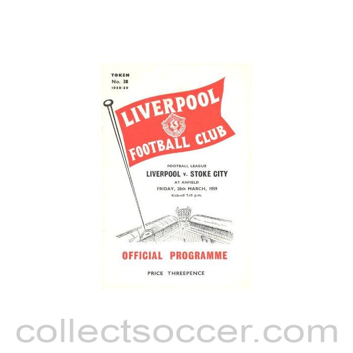 1959 - Liverpool v Stoke City official programme 20/03/1959
