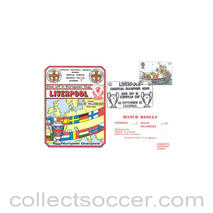 1981 - Liverpool - European Champions Again - First Day Cover 30/09/1981