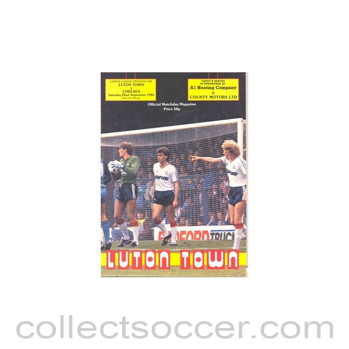 1984 - Luton Town v Chelsea official programme 22/09/1984