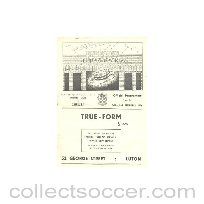 1956 - Luton Town vChelsea official programme 26/09/1956