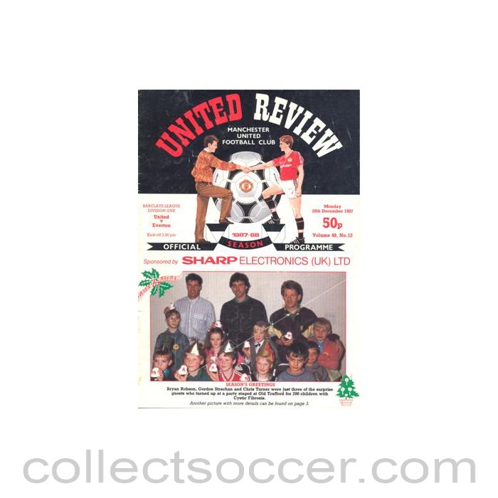 1987 - Manchester United v Everton official programme 28/12/1987 Football League